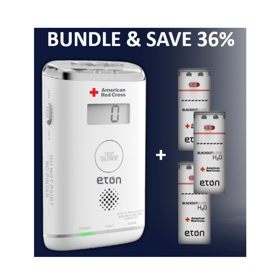 BUNDLE & SAVE 36% | American Red Cross Blackout Buddy Carbon Monoxide + 3 American Red Cross Blackout Buddy H20