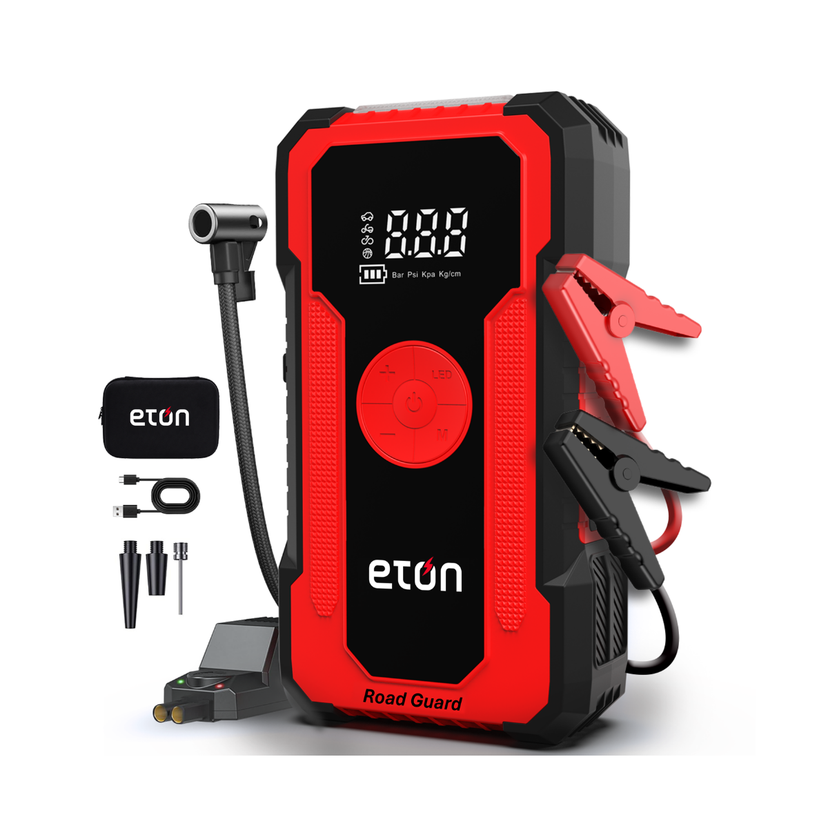ROADGUARD | Portable Compact Multi-Function Jump Starter with Air Compressor, LED Flashlight and Power Bank