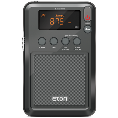 Elite Mini | Bluetooth AM/FM Radio & Clock | Battery Powered & Portable