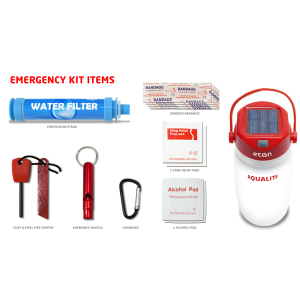 AquaLite Solar Powered Lantern & Basic Emergency Kit - Etón E-Commerce