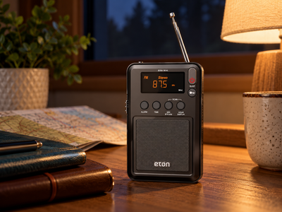 Elite Mini | Bluetooth AM/FM Radio & Clock | Battery Powered & Portable