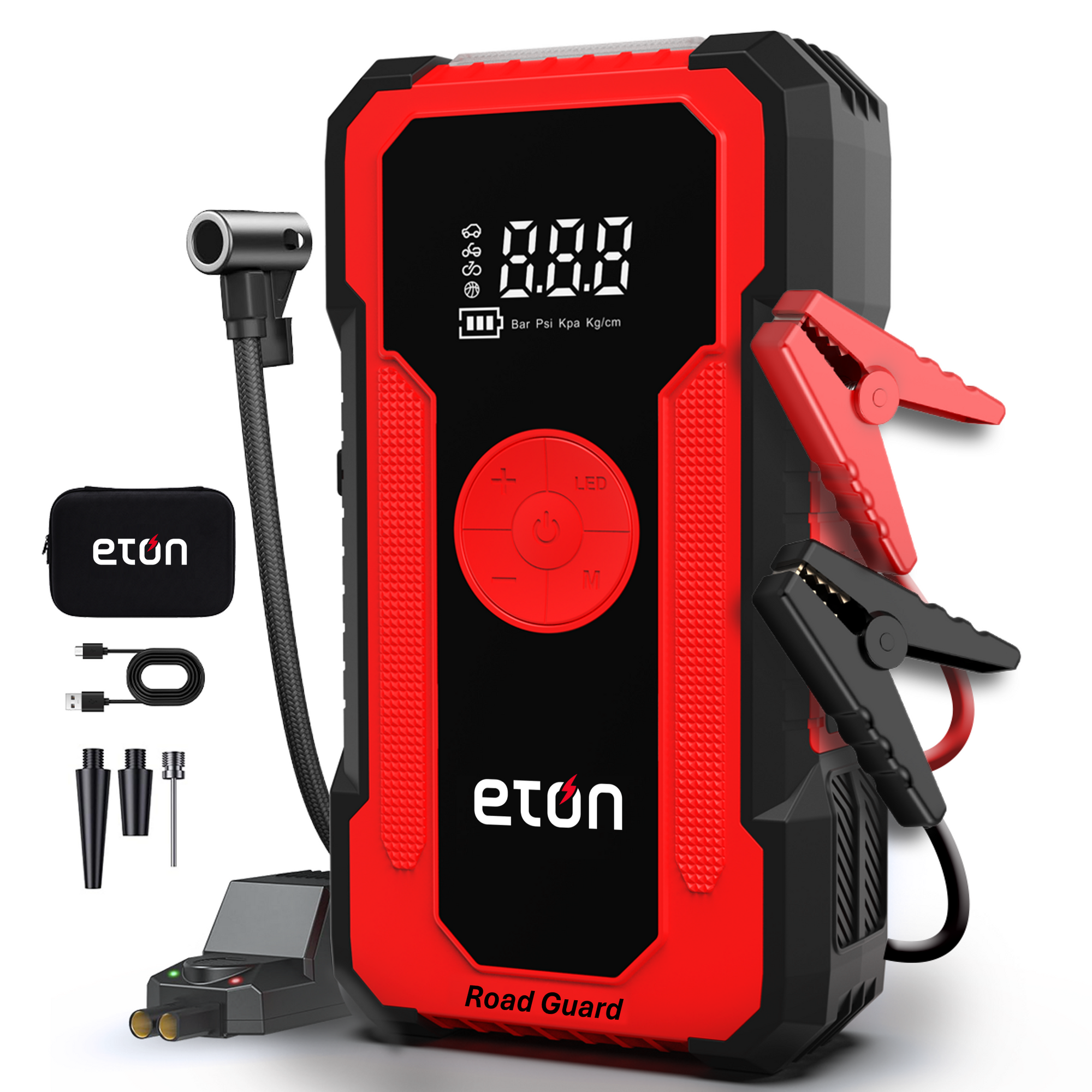 ROADGUARD | Portable Compact Multi-Function Jump Starter with Air Compressor, LED Flashlight and Power Bank