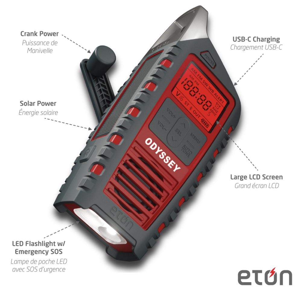 Buy Odyssey All Band Rugged Solar Powered Radio with Bluetooth Online -  Etón E-Commerce