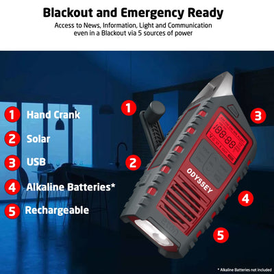 Odyssey | Hand Crank AM/FM Radio with Solar Power & Bluetooth Connection