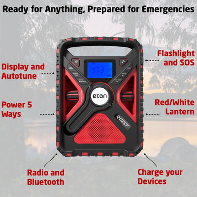 Quest | Solar Powered NOAA Weather Radio & Emergency Flashlight